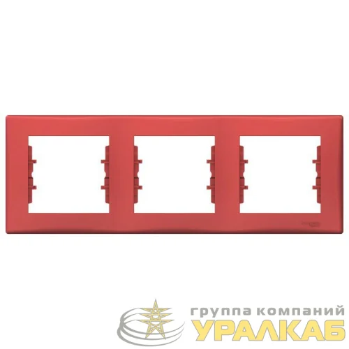 Рамка 3-м Sedna горизонт. красн. SchE SDN5800541 детальная картинка