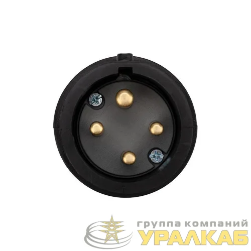 Вилка переносная влагозащ. 3P+PE 32А IP44 каучук черн. Rexant 111-006 детальная картинка