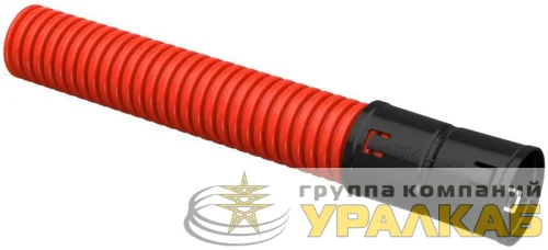 Труба гофрированная двустенная ПНД гибкая d50мм красн. (уп.25м) ELASTA IEK 