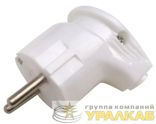 Вилка косая с заземл. 4152 / вилка угловая с заземл. 16А 4110 бел. ASD / IN HOME 4690612000558 детальная картинка