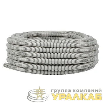 Труба гофрированная ПВХ d20мм с протяжкой сер. (уп.25м) Plast PROxima EKF tg-z-20-25n