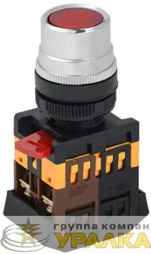 Кнопка ABLF-22 d22мм 1з+1р 240В неон красн. IEK BBT10-ABLF-K04 детальная картинка