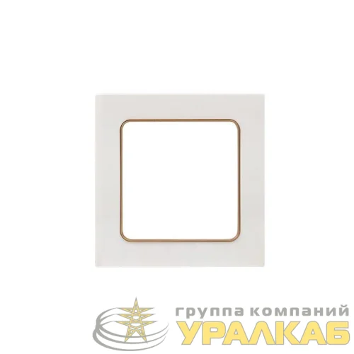 Рамка 1-м Стокгольм бел. с линией цвета шампань PROxima EKF EYM-G-302-10 детальная картинка