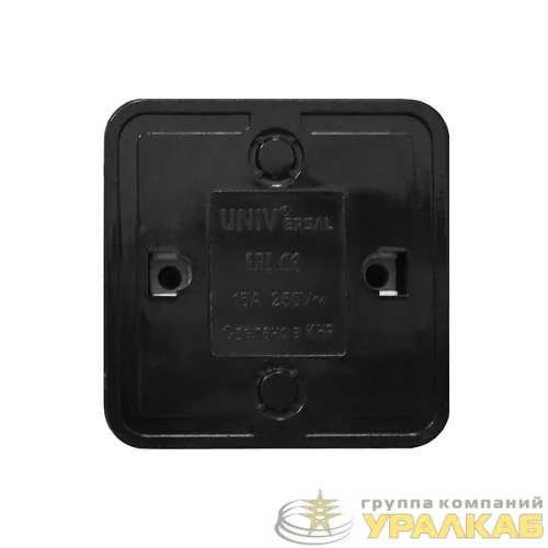 Розетка 1-м ОП Олимп 16А IP20 без заземл. черн. Universal 