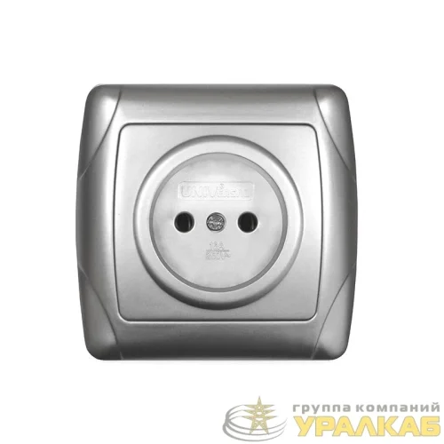 Розетка 1-м СП Маргарита 16А IP20 без заземл. серебр. UNIVersal 