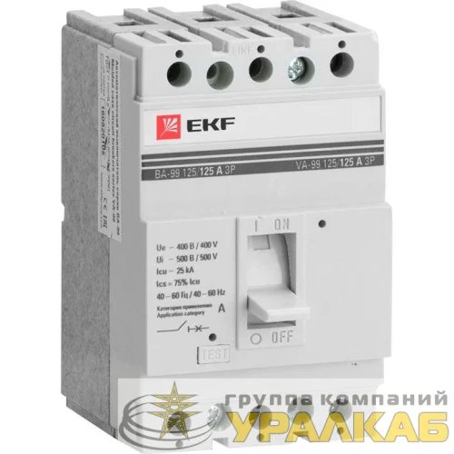 Выключатель автоматический 3п 125/100А 25кА ВА-99 PROxima EKF 