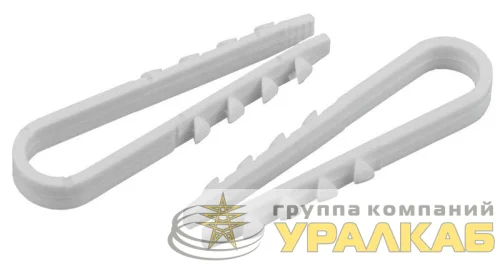 Дюбель-хомут для круглого кабеля 19-25мм бел. (уп.100шт) ЭРА 