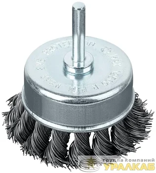 Корщетка-чашка со штифтом стальная витая проволока 70мм FIT 