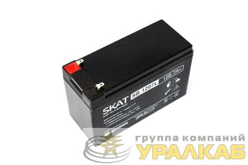 Аккумулятор 12В 7А.ч макс. ток заряда 2.1А SKAT SB 1207L Бастион 2534 детальная картинка