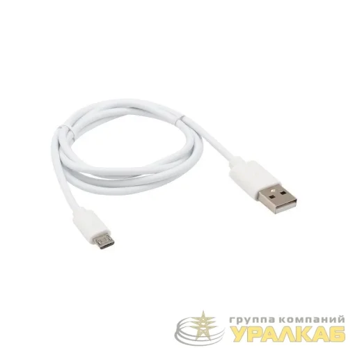 Кабель USB microUSB длинный штекер 1м бел. Rexant 18-4269 детальная картинка