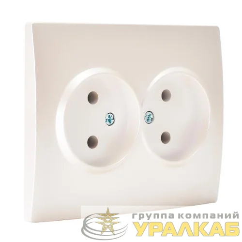 Розетка 2-м СП Karina 16А IP20 без заземл. термопласт жемчуж./бел. перламутр. LEZARD 707-3000-128B детальная картинка