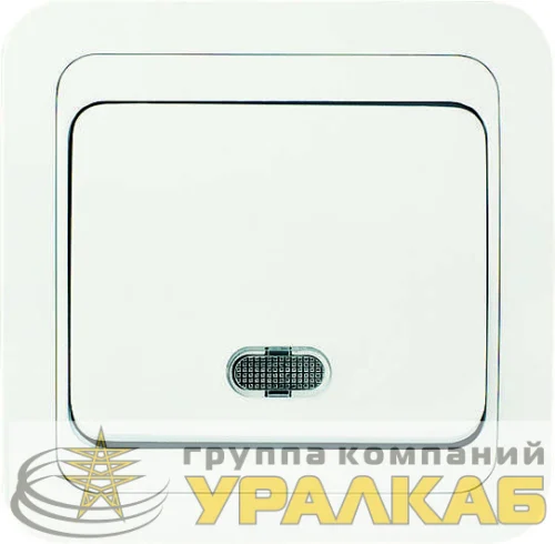 Выключатель 1-кл. СП Mimoza 10А IP20 с подсветкой бел./бел. Makel 12021 детальная картинка