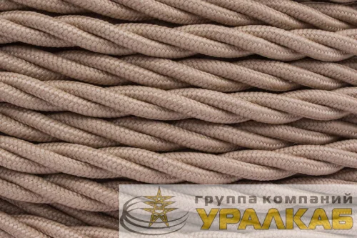 Провод ретро 2х2.5 матов. капучино (уп.50м) Bironi B1-425-716-50 детальная картинка