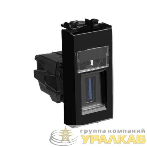 Розетка USB 3.0 1мод. Avanti "Черный квадрат" тип А-А модульная DKC 4402301 детальная картинка
