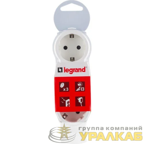 Колодка удлинителя 3-м с заземл. 16А IP20 Стандарт 3х2P+E без кабеля Leg 695004 детальная картинка