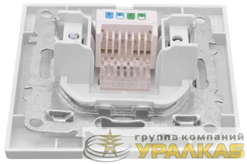 Розетка компьютерная 1-м СП Минск RJ45 бел. Basic EKF ERK01-035-10 детальная картинка