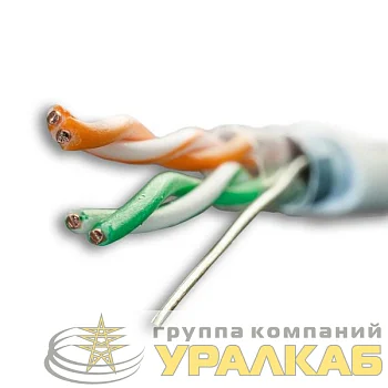 Кабель витая пара F/UTP кат.5e 2х2х24AWG solid CU PVC Standart сер. 500м (м) SUPRLAN 01-0914