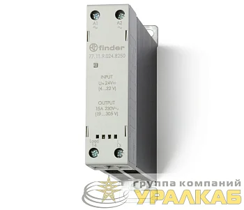 Реле модульное твердотельное выход 15А (24…280В AC) 230В AC функция "Включ. при пересечении нуля" 22.5мм клем. реле IP20 FINDER 