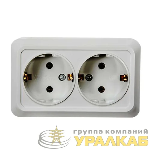 Розетка 2-м BOLLETO с заземл. накл. 7128 бел. ASD / IN HOME 4680005959839 детальная картинка