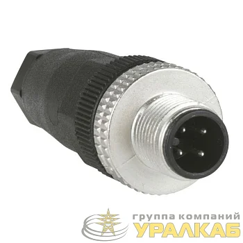 Соединение прямое М12 разъем 4 штыря SchE XZCC12MDM40B
