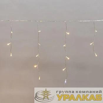 Гирлянда светодиодная "Айсикл" (бахрома) 5х0.6м 112LED тепл. бел. 3.4Вт 230В IP44 эффект мерцания провод прозр. Neon-Night 255-526 Гирлянда светодиодная "Айсикл" (бахрома) 5х0.6м 112LED тепл. бел. 3.4Вт 230В IP44 эффект мерцания провод прозр. Neon-Night 255-526