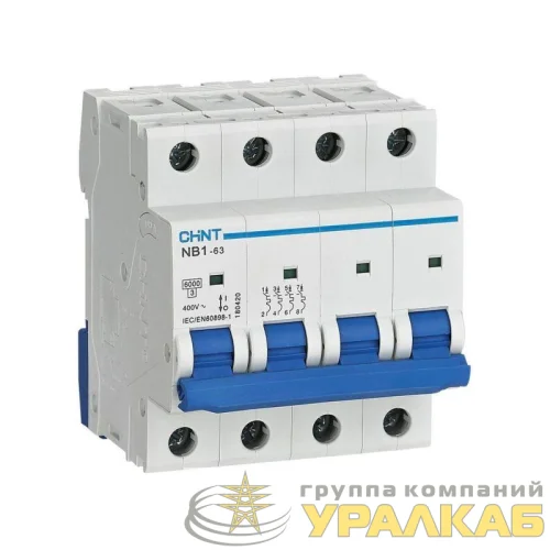 Выключатель автоматический модульный 4п C 40А 6кА NB1-63 (R) CHINT 179749 детальная картинка
