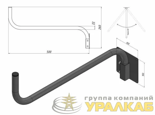 Кронштейн поворотный 0.5м Севастополь-1 Rexant 34-0597 детальная картинка
