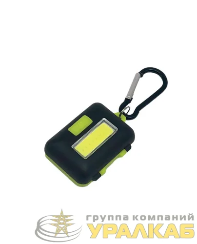 Фонарь брелок кемпинговый походный 2ВтCOBLED 3xAAA корпус ABS-пластик карабин КОСМОС KOC204B детальная картинка