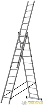 Лестница трехсекционная 3х10 H=285/481/674см 12.19кг алюм. FIT 
