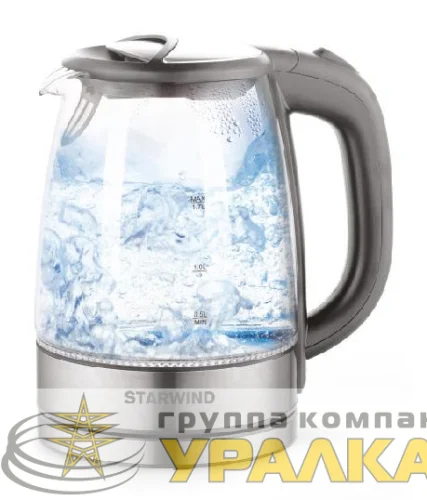 Чайник 1.7л. 2200Вт (стекло) сер./серебр. SKG2315 STARWIND 1204664 детальная картинка