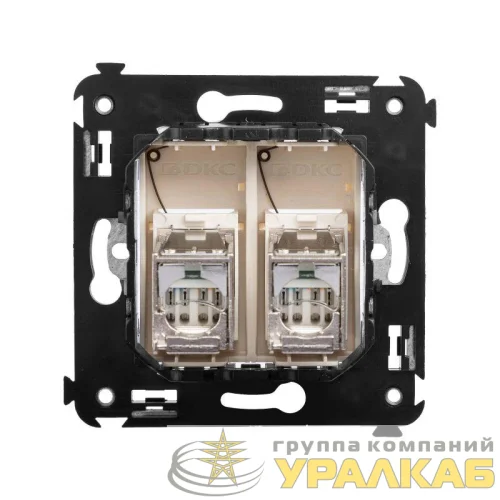 Розетка 2-м RJ-45 СП кат.5e экранированная Avanti "Ванильная дымка" DKC 4405364 детальная картинка