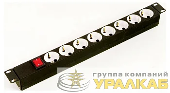 Блок распределения питания БР 16-008 гор.размещ. 8xSchuko базовые 10А C14 ЦМО 892509 Блок распределения питания БР 16-008 гор.размещ. 8xSchuko базовые 10А C14 ЦМО 892509