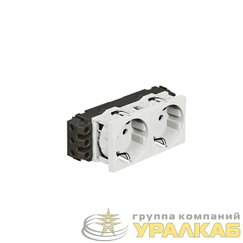 Механизм розетки 2-м СП 4мод. Mosaic 16А IP20 защ. шторки винт. клеммы для кабель-канала DLP бел. Leg 077602