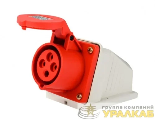 Розетка стационарная 3Р+РЕ 16А 380В IP44 РС-103 DEKraft 
