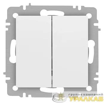 Выключатель 2-кл. СП Accent 6-104-01М 10А IP20 250В AL/CU бел. матов. Intro Б0063456