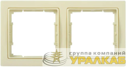 Рамка 2-м BOLERO Q1 РУ-2-БК квадрат. крем. IEK EMB22-K33-Q1 детальная картинка