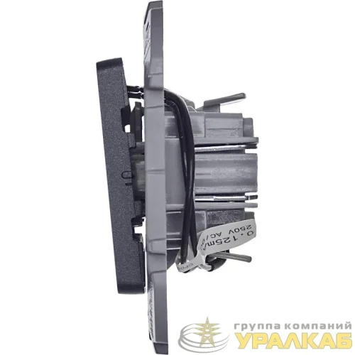 Выключатель 1-кл. Inspiria 10А IP20 250В 10AX с подсветкой/индикацией механизм антрацит IEK 