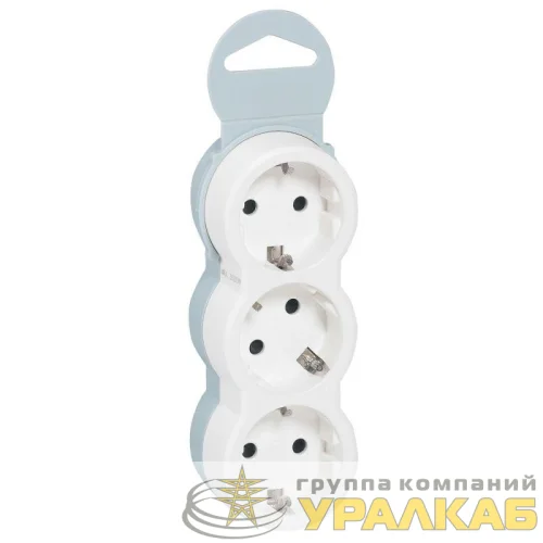 Тройник Helium 16А с заземл. бел. Leg 050656 детальная картинка
