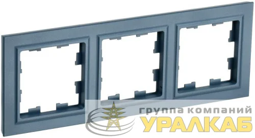Рамка 3-м BRITE РУ-3-БрМ маренго IEK BR-M32-K35 детальная картинка