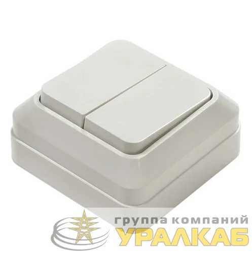 Выключатель 2-кл. ОП Bolleto 10А IP20 7023 бел. ASD / IN HOME 4680005959761 детальная картинка