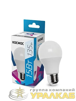 Лампа светодиодная A60 15Вт 4500К E27 220В КОСМОС LkecLED15wA60E2745