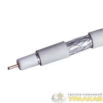 Кабель коаксиальный RG-6 CCS 1.02 (21проц.)/FPE/Al-Pet-Al Foil Unbonded/Al 64х0.12/PVC RW бел. (уп.100м) Net.On 109L