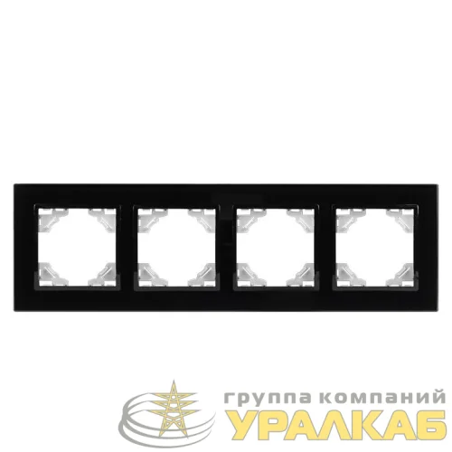 Рамка 4-м Минск стеклянная черн. Basic EKF ERM-G-404-70 детальная картинка