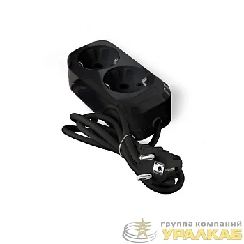 Удлинитель 2х2м с заземл. 16А IP20 Е-302 ПВС 3х1 АБС-пластик черн. UNIVersal 2175