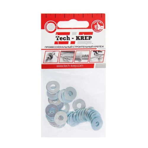 Шайба кузовная M5 цинк. DIN 9021 (уп.30шт) пакет Tech-Krep 