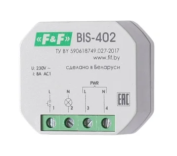 Реле импульсное BIS-402 (для установки в монтажную коробку 230В 8А 1Z IP40) F&F 