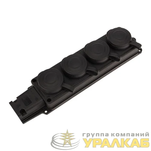 Колодка удлинителя 4-м 16А IP44 230В 2P+PE влагозащ. каучук PROCONNECT 111-114-4 детальная картинка