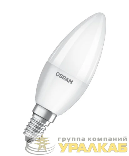 Лампа светодиодная LED Antibacterial 5.5Вт B свеча матовая 4000К нейтр. бел. E14 470лм 220-240В угол пучка 220град. бактерицидн. покрыт. (замена 50Вт) OSRAM 4058075561410 детальная картинка