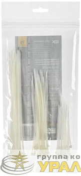 Набор хомутов 2.5х100; 2.5х150; 2.5х200 бел. (уп.75шт) IEK UNH35-N01-075