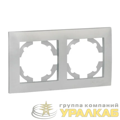 Рамка 2-м Валенсия сталь EKF EWM-G-302-30 детальная картинка
